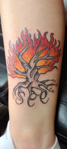 Explore anime symbol tattoo ideas, creative tattoo ideas in Meadville, available at Lucky Lucys Tattoo and Art Studio