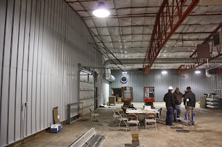 Brewing tanks in a taproom