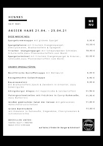 Schankwirtschaft Hennes à Iserlohn menu