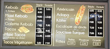 Carte du Star Kebab à Montélimar