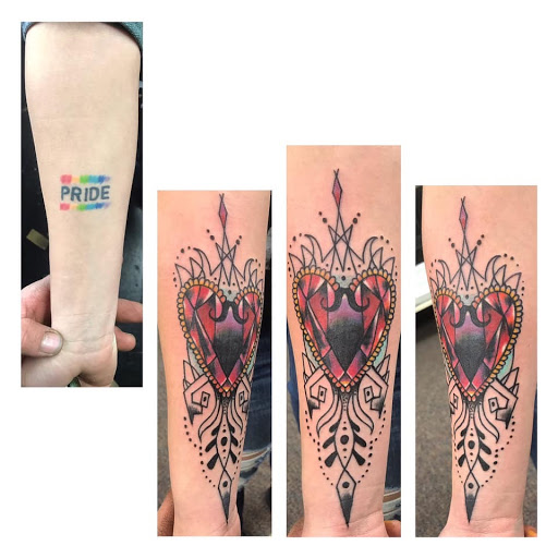 Explore simple silver lining tattoo ideas, creative tattoo ideas in Barberton, available at Magic City Tattoo Company