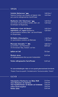 Menu / carte de Berggaststätte himmel & erde à Göppingen