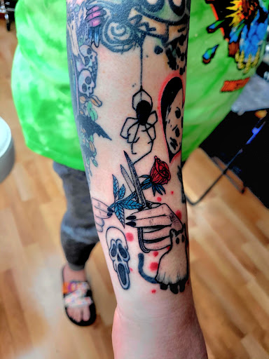 Explore stickman tattoo ideas, creative tattoo ideas in Benton, available at Spectrum Tattoo