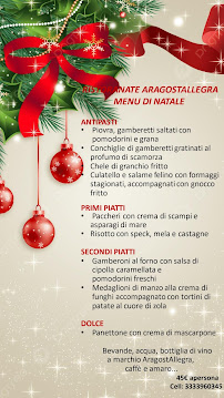 Menu du AragostAllegrA à Arluno