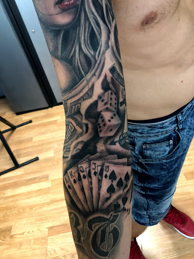 Explore tattoo ideas mens chest, creative tattoo ideas in Sarasota, available at SEVEN SINS Tattoo Studio