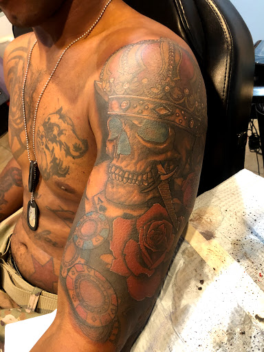 Explore nature sleeve tattoo ideas, creative tattoo ideas in El Paso, available at Renegade Tattoo