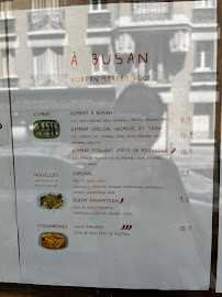 Restaurant coréen À Busan à Paris (le menu)