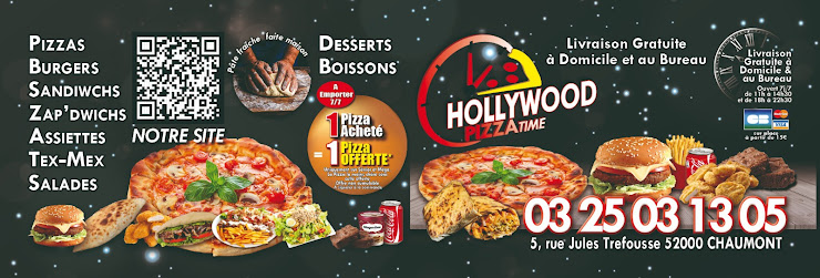 menu du restaurants Hollywood Pizza Time à Chaumont