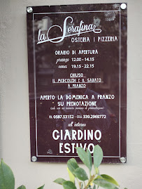 Restaurant toscan La Serafina à Pontedera (le menu)
