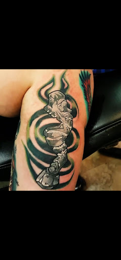 Explore tribal bear tattoo ideas, creative tattoo ideas in Riverside, available at Darkstar Tattoo CA