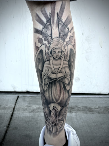Explore ideas for leg sleeve tattoos, creative tattoo ideas in San Jose, available at Underground Creation