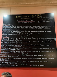 Restaurant L'AOC Rennes à Rennes (la carte)