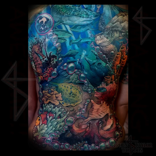 Explore black tattoo ideas, creative tattoo ideas in Asheville, available at Pure Steam Tattoo