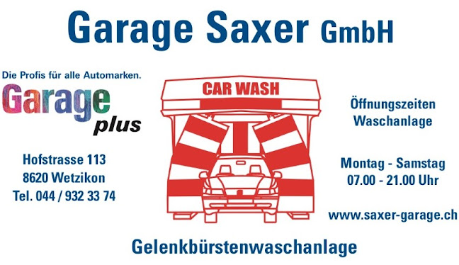 Waschanlage Garage Saxer GmbH - Autowäsche