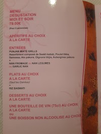 Jaipur à Montmorency menu