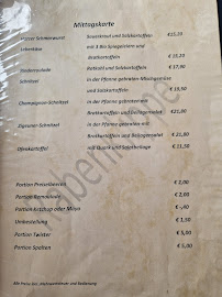 Restaurant Waldgasthaus Rabenklippe à Bad Harzburg (le menu)