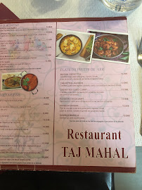 Restaurant indien Taj Mahal à Pau (le menu)