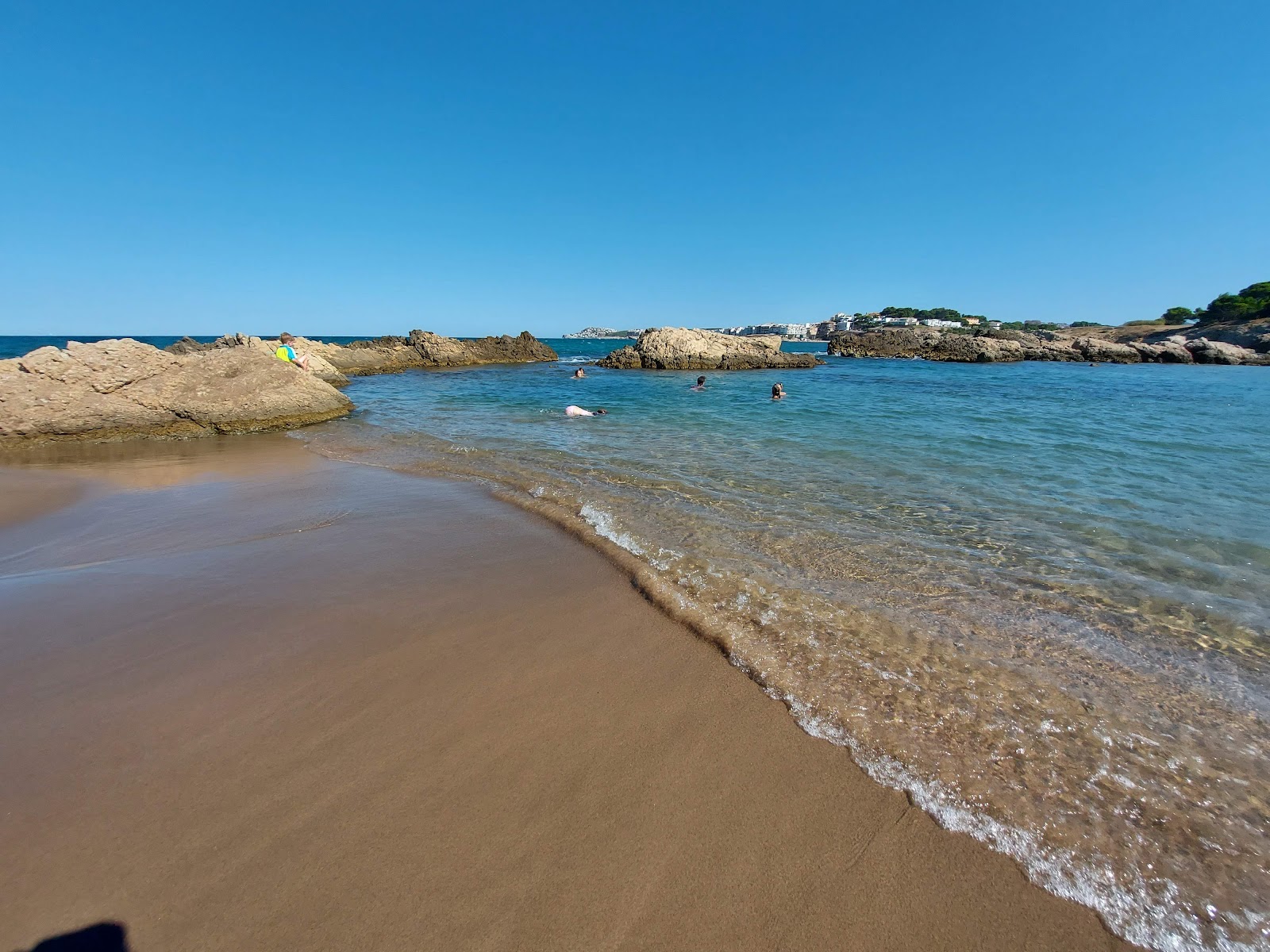 Foto di Spiaggia di Portitxol circondato da montagne