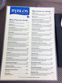 Restaurant libanais Le Byblos à Toulouse (le menu)