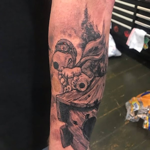 Explore mens outer forearm tattoo ideas, creative tattoo ideas in Greenwood, available at Vault 74 Tattoo, LLC