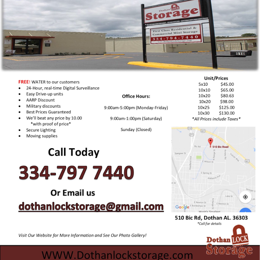 Self-Storage Facility «Dothan Lock Storage», reviews and photos, 510 Bic Rd, Dothan, AL 36303, USA