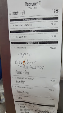 Menu du Gaststätte Altstadt-Treff à Heinsberg
