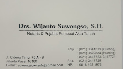 Notaris Drs. Wijanto Suwongso, SH