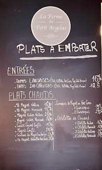 Menu du La ferme du Petit Argelas à Saint-Médard-en-Jalles