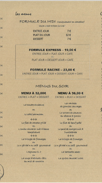 Menu / carte de Racine Restaurant à Avignon