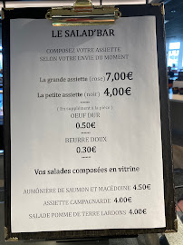 Menu / carte de Les tables perchées à Paris