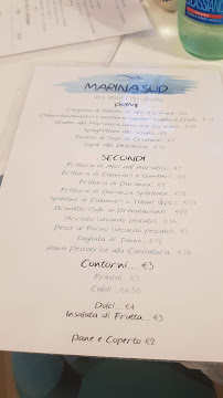 Menu / carte de Marina Sud à Pescara