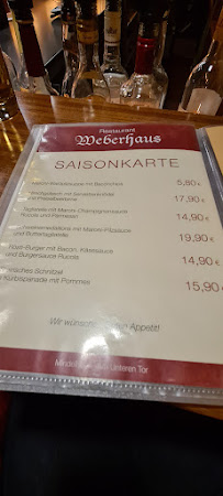 Restaurant Weberhaus à Mindelheim carte
