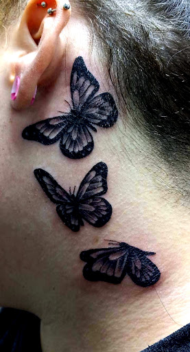 Explore sticker sleeve tattoo ideas, creative tattoo ideas in Nevada, available at Generation X Tattoos and Piercings