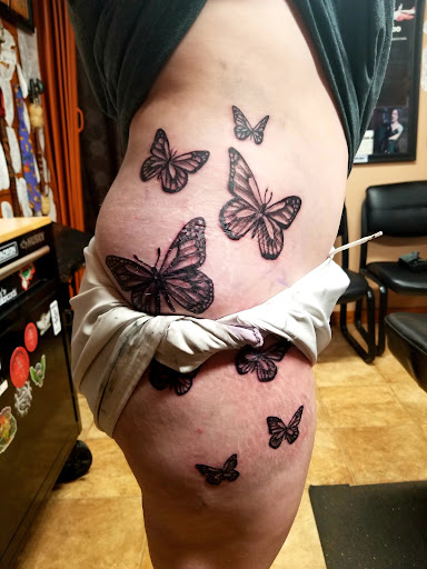 Explore line art tattoo ideas, creative tattoo ideas in Conway, available at Primal Urge Tattoos