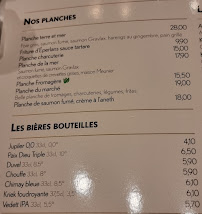 Restaurant français Brasserie La Chicorée à Lille (le menu)