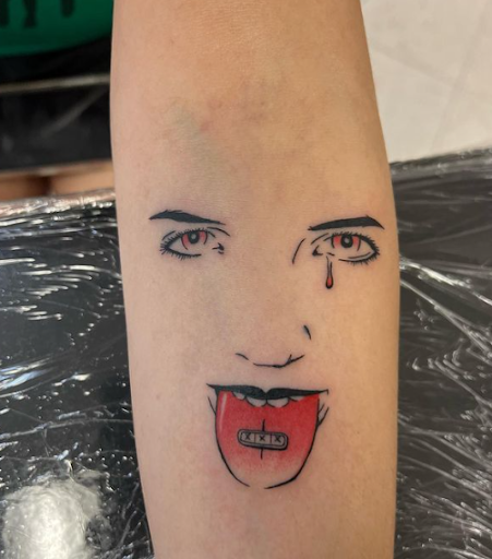 Explore galaxy tattoo ideas black and white, creative tattoo ideas in Orange, available at Top Floor Tattoo Studio