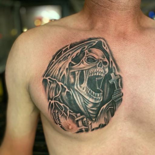 Explore tattoo ideas hood, creative tattoo ideas in Warner Robins, available at Untold Pain Tattoo Studio