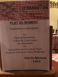 Le Barboton à Saint-Étienne menu