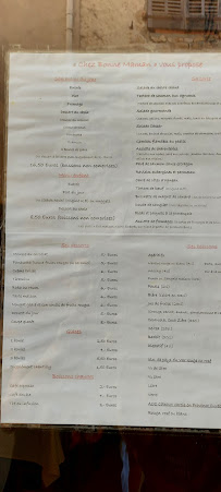 Menu / carte de Chez Bonne Maman à Régusse