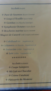Le Lamparo Le Barcarès à Le Barcarès menu