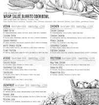 Menu du Rich`N Greens à Cologne