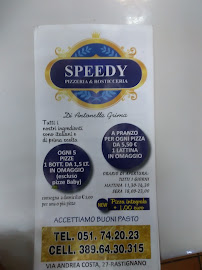 Livraison de pizzas Speedy Pizza à Pianoro (la carte)