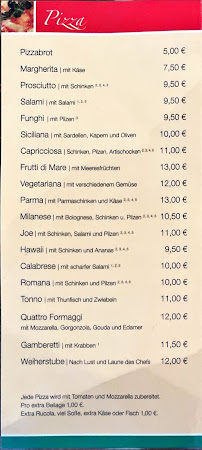 Carte du Ristorante Pizzeria Weiherstube à Hechingen