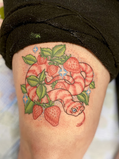 Explore side arm tattoo ideas, creative tattoo ideas in Radcliff, available at The Pink Toadstool Tattoo