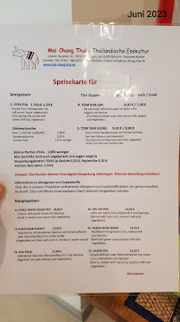 Menu du Mai Chang Thai à Tuttlingen
