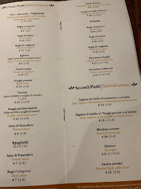 Restaurant Trattoria Latte di Luna à Pienza (le menu)