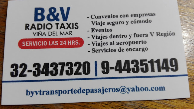 Opiniones de Radio Taxis B&V en Viña del Mar - Servicio de taxis