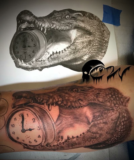 Explore retro tattoo ideas, creative tattoo ideas in Clarksville, available at Chris Wallace Tattoos