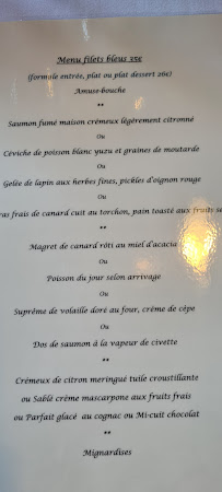 Restaurant Les Filets Bleus à Royan (la carte)