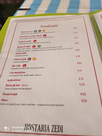 Restaurant Hostaria Zedi à Atri (le menu)